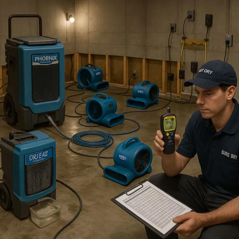 Structural Drying and Dehumidification process in Moreland, ID